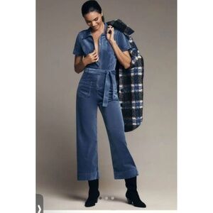 NWOT The Colette Weekend Jumpsuit Maeve: Corduroy Edition - Size 4 - Iris Blue